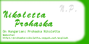 nikoletta prohaska business card